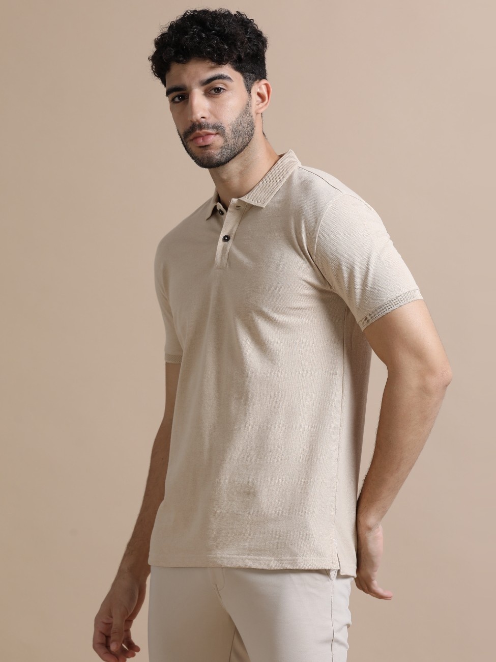 Men Polo T-shirt | Sustainable | Sand Beige